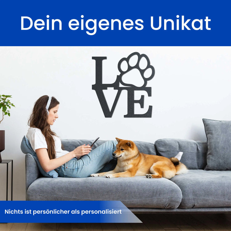 Love Pfote -  Hunde Schild