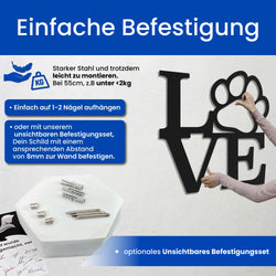 Love Pfote -  Hunde Schild