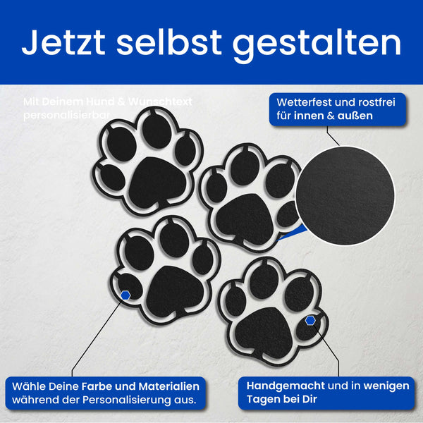 Pfoten -  Hunde Schild