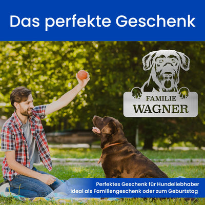 Hund auf Schild -  Hunde Schild