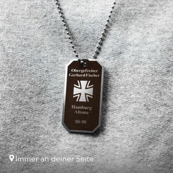 Eisernes Kreuz Dog Tag (Schwarz)