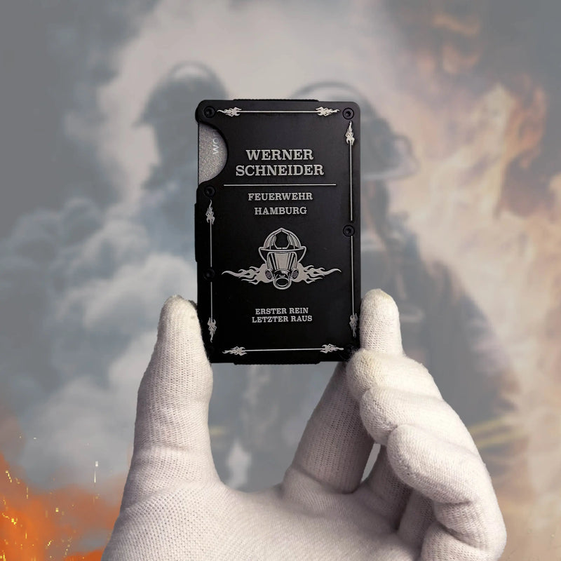 Feuerwehr Kartenhalter Steelmonks – Schilder aus Stahl von Steelmonks