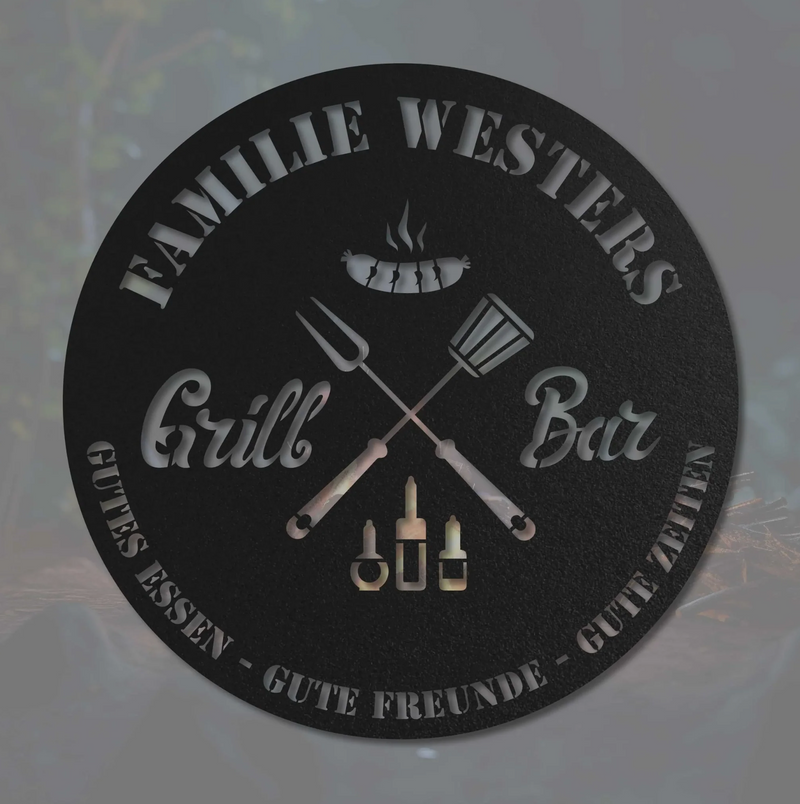 Grillen – Schilder aus Stahl von Steelmonks