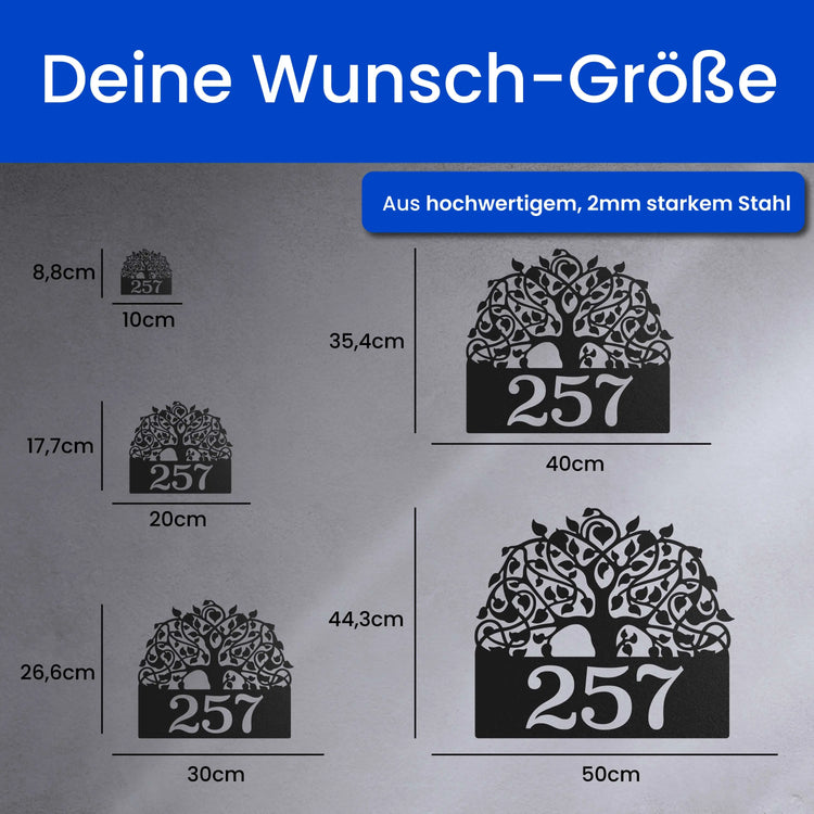 Baum des Lebens mit Nummer -  Hausnummer