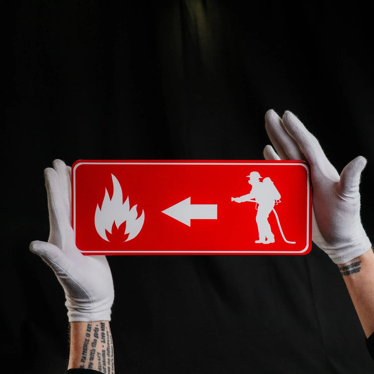 der handschuh parodie Fire Exit Parodie Schild – Feuerwehr Metallschild aus Stahl