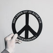 Peace Zeichen mit Text -  "Peace" Schild