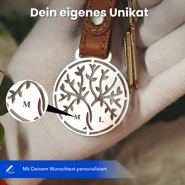 "Forever" Baum mit Initialien Schlüsselanhänger