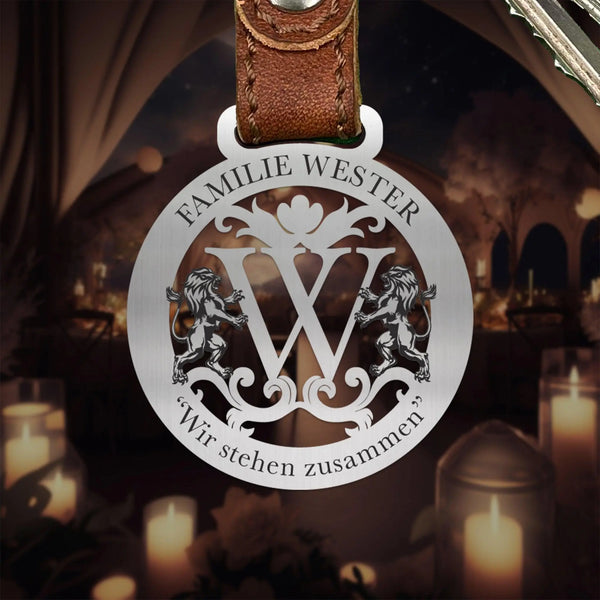 Feudales Monogramm Schlüsselanhänger