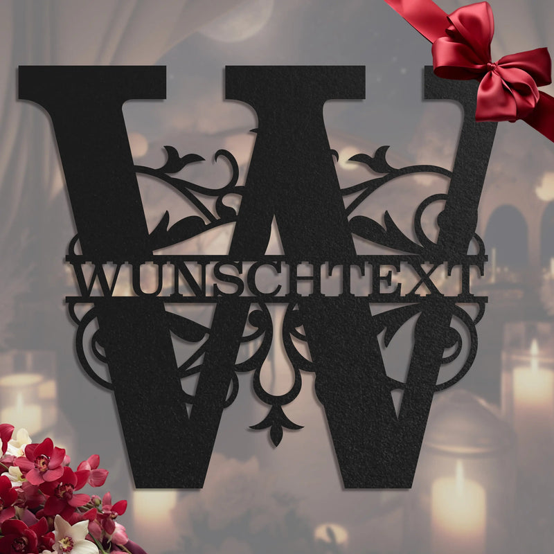 Monogramm volle Blume -  Monogramm – Schilder aus Stahl von Steelmonks