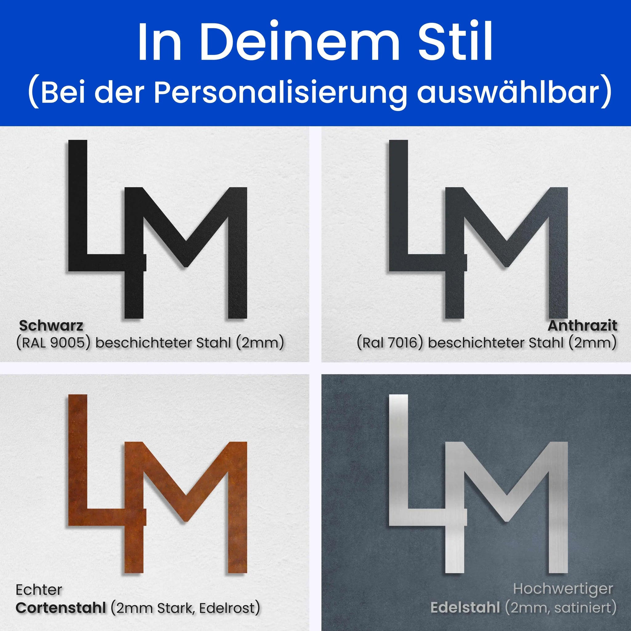 2 Buchstaben Modern -  Monogramm