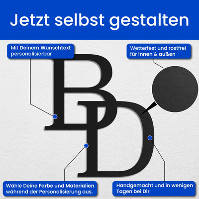 2 Buchstaben Klassisch -  Monogramm