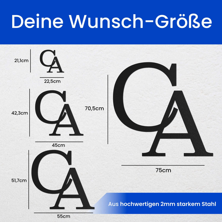 2 Buchstaben Klassisch -  Monogramm