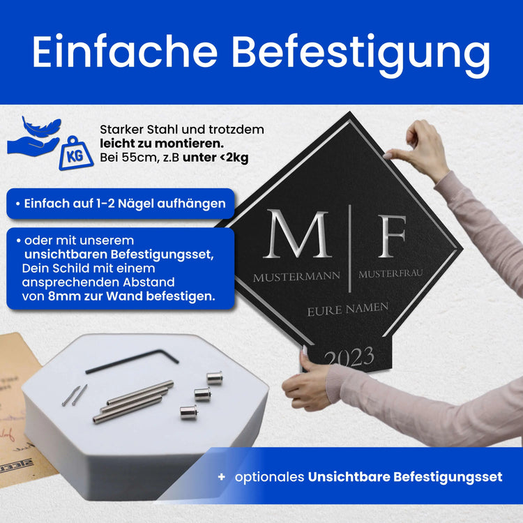 Doppel Monogramm im Schild -  Monogramm