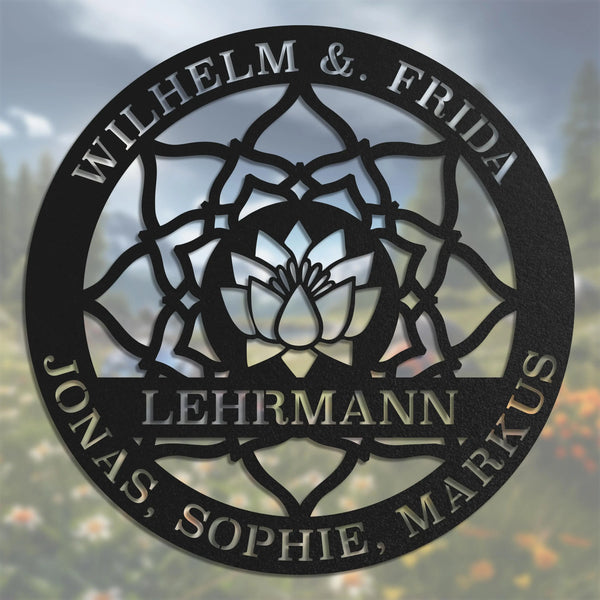 Familienschild Lotus Blüte
