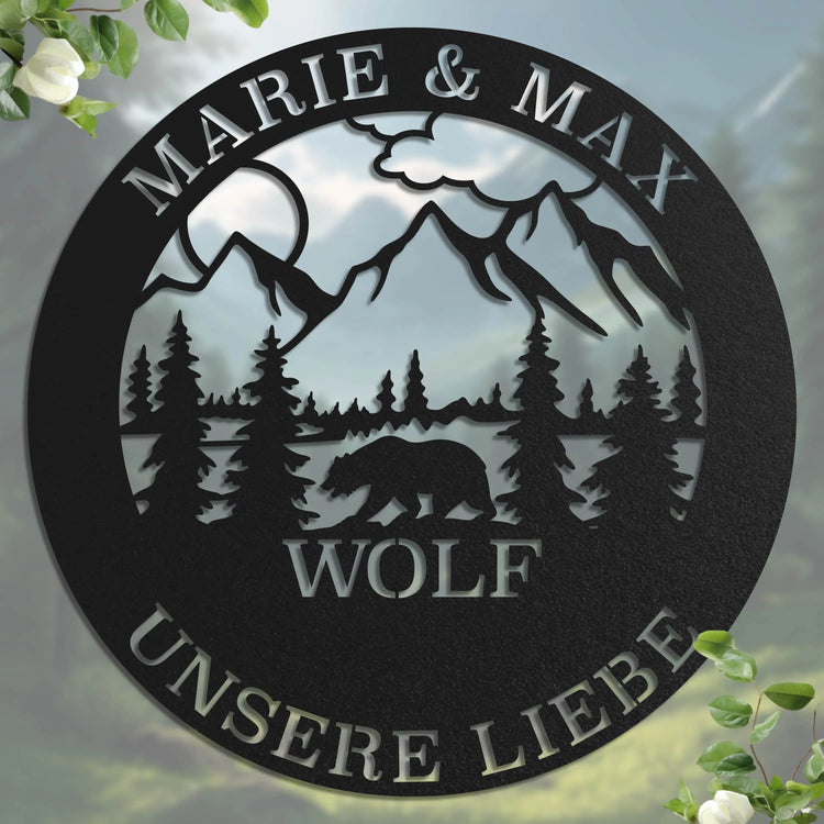 Familienschild Berge