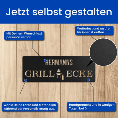 Modernes Grillschild -  Grillschild