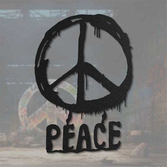 Gemaltes Peace Zeichen -  "Peace" Schild
