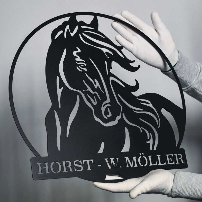 Pferde Portrait -  Pferde Schild – Schilder aus Stahl von Steelmonks
