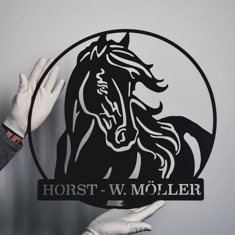 Pferde Portrait -  Pferde Schild – Schilder aus Stahl von Steelmonks