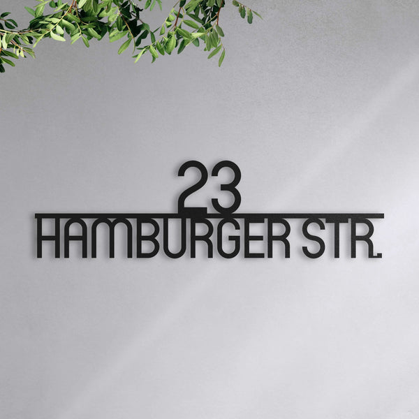 Zentriertes, Modernes Straßenschild Abgerundet
