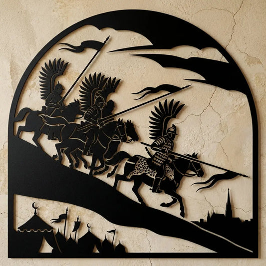 Emblem-Wandschild Hussarensturm – Wien 1683 Steelmonks