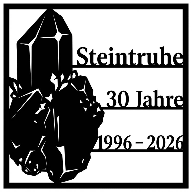 Rechteckiges Jubiläumsschild „Steintruhe“ – 30 Jahre (1996–2026)
