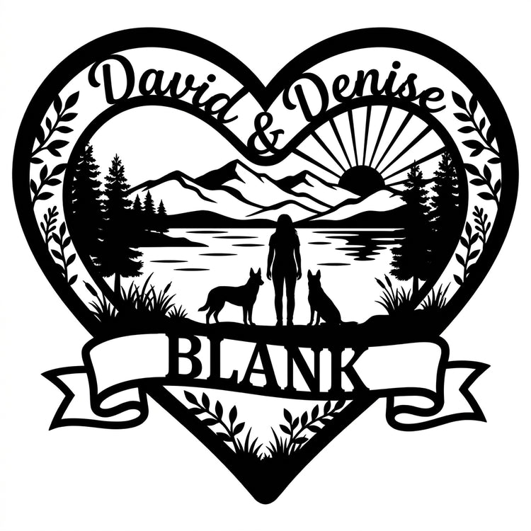 Herzschild David & Denise – BLANK