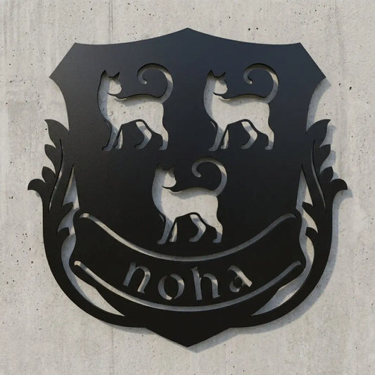Familienwappen mit drei Katzen – Noha Steelmonks