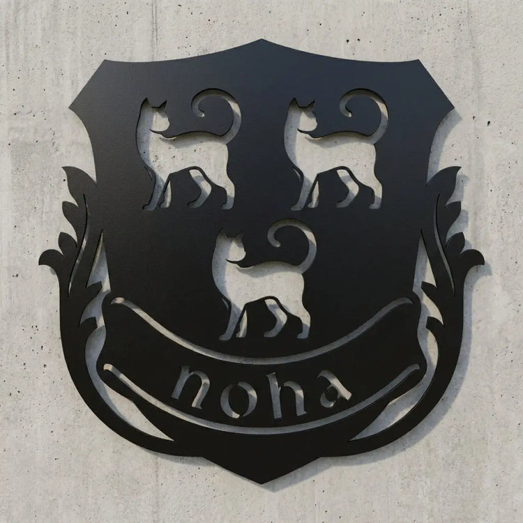 Familienwappen mit drei Katzen – Noha