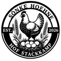 Rundes Huhn-Wandschild mit Schrift (50 x 50 cm)