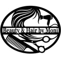 Ovales Salon-Emblem Beauty & Hair by Moni
