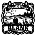 Western-Saloonschild Paar am See – David & Denise, BLANK
