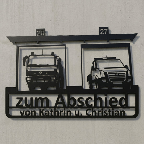 Abschieds-Wandschild mit Widmung