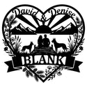 Herz-Wandschild Paar am See mit Malinois – David & Denise, BLANK