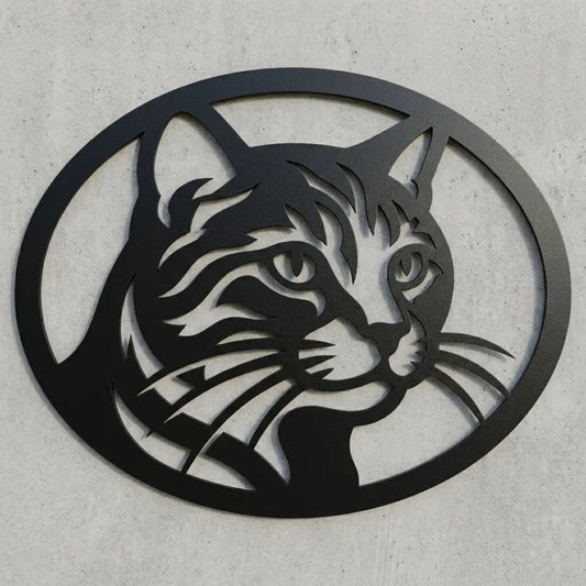 Ovales Katzen-Emblem – Große Schnurrhaare Steelmonks