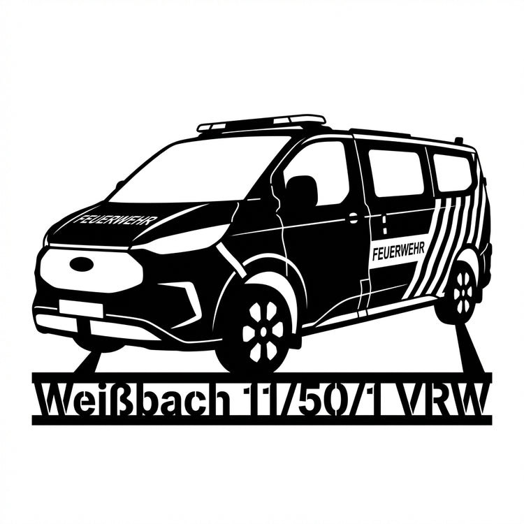 Fahrzeug Silhouette Wandschild mit Text