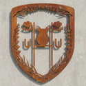 Wappen-Wandschild mit Lavendelrand Steelmonks