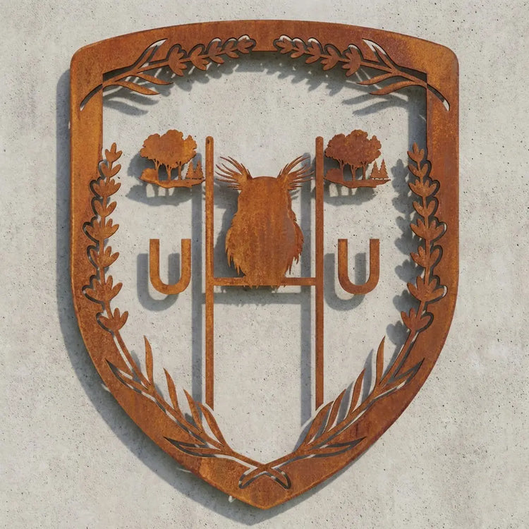 Wappen-Wandschild mit Lavendelrand