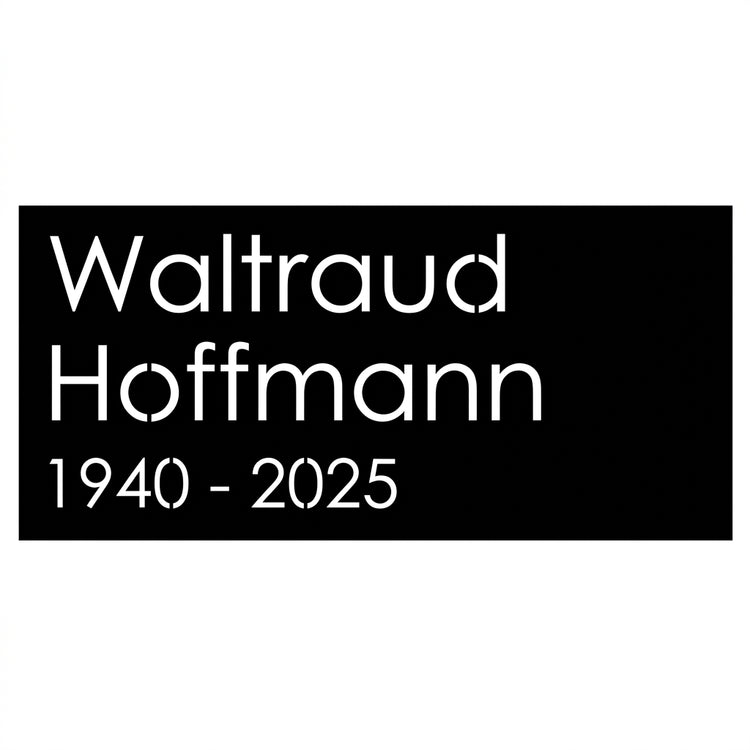 Rechteckige Gedenktafel – Waltraud Hoffmann