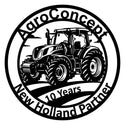 Rundes Traktor-Wandschild – AgroConcept 10 Years New Holland Partner Steelmonks