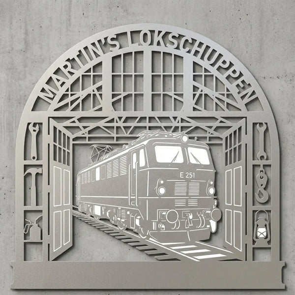 Wandschild Lokschuppen E 251 – Martin's Lokschuppen Steelmonks