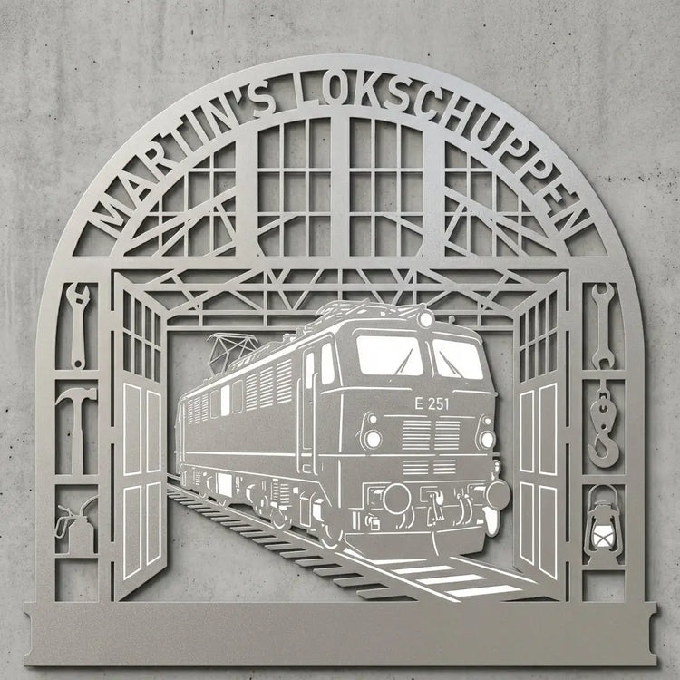 Wandschild Lokschuppen E 251 – Martin