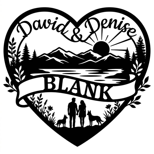 Herz-Wandschild Malinois Pärchen – David & Denise, BLANK