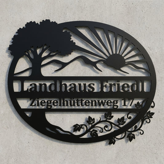Ovales Landhaus-Wandschild – Landhaus Friedl