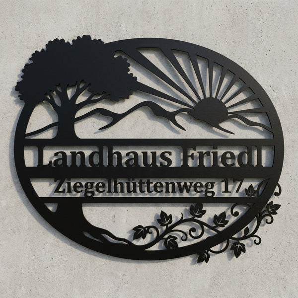 Ovales Landhaus-Wandschild – Landhaus Friedl