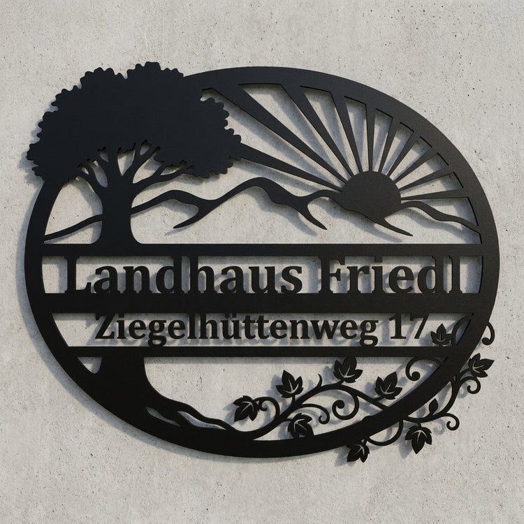 Ovales Landhaus-Wandschild – Landhaus Friedl