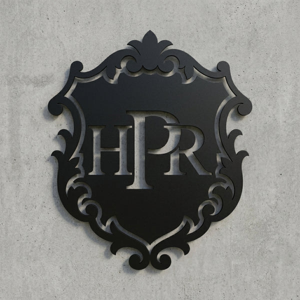 Verschnörkeltes Wappen HPR Monogramm