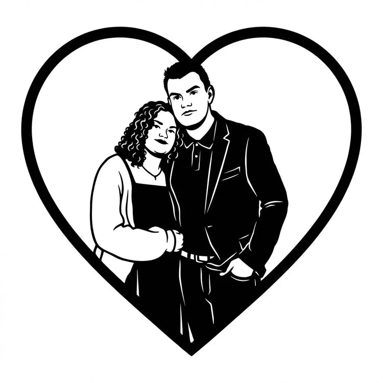 Herz-Paarportrait – Valentinstag Steelmonks