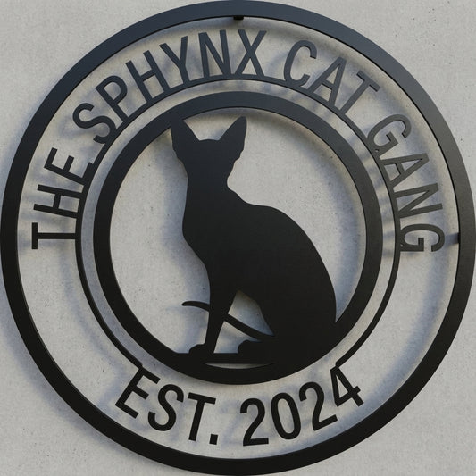 Rundes Doppelkreis-Emblem – Sphynx Cat Gang
