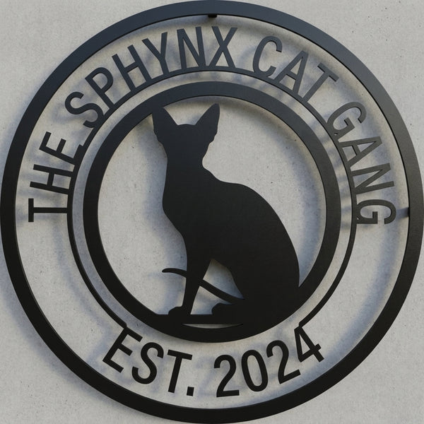 Rundes Doppelkreis-Emblem – Sphynx Cat Gang